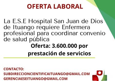 OFERTA LABORAL ENFERMERA