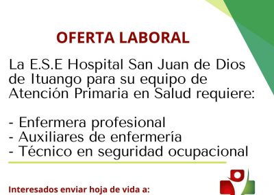 OFERTA LABORAL SALUD PUBLICA