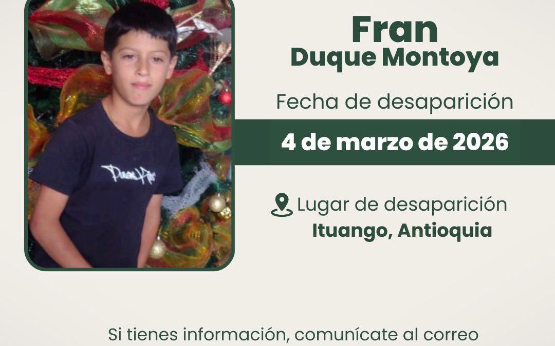 BUSQUEDA DE MENORES DESAPARECIDOS EN ITUANGO